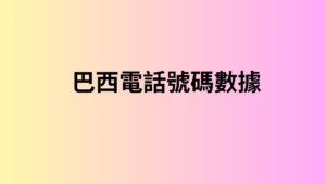 巴西電話號碼數據